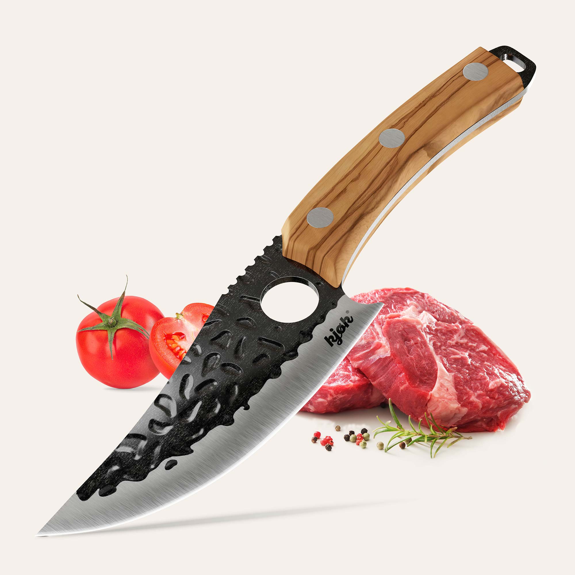 Japanmesser mit Olivenholzgriff