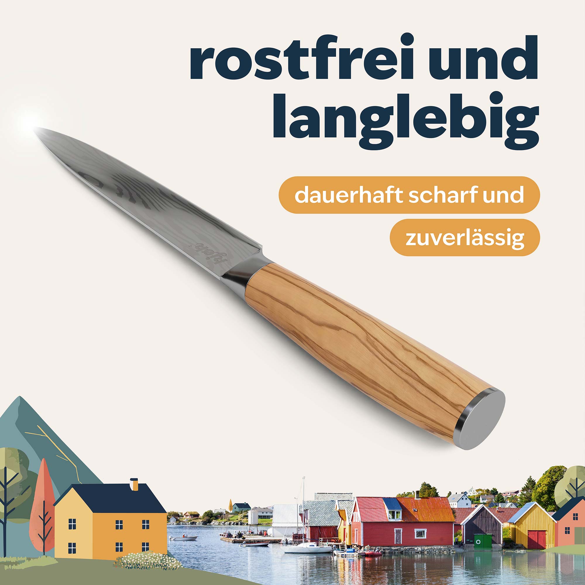 Küchenmesser mit rostfreier Klinge