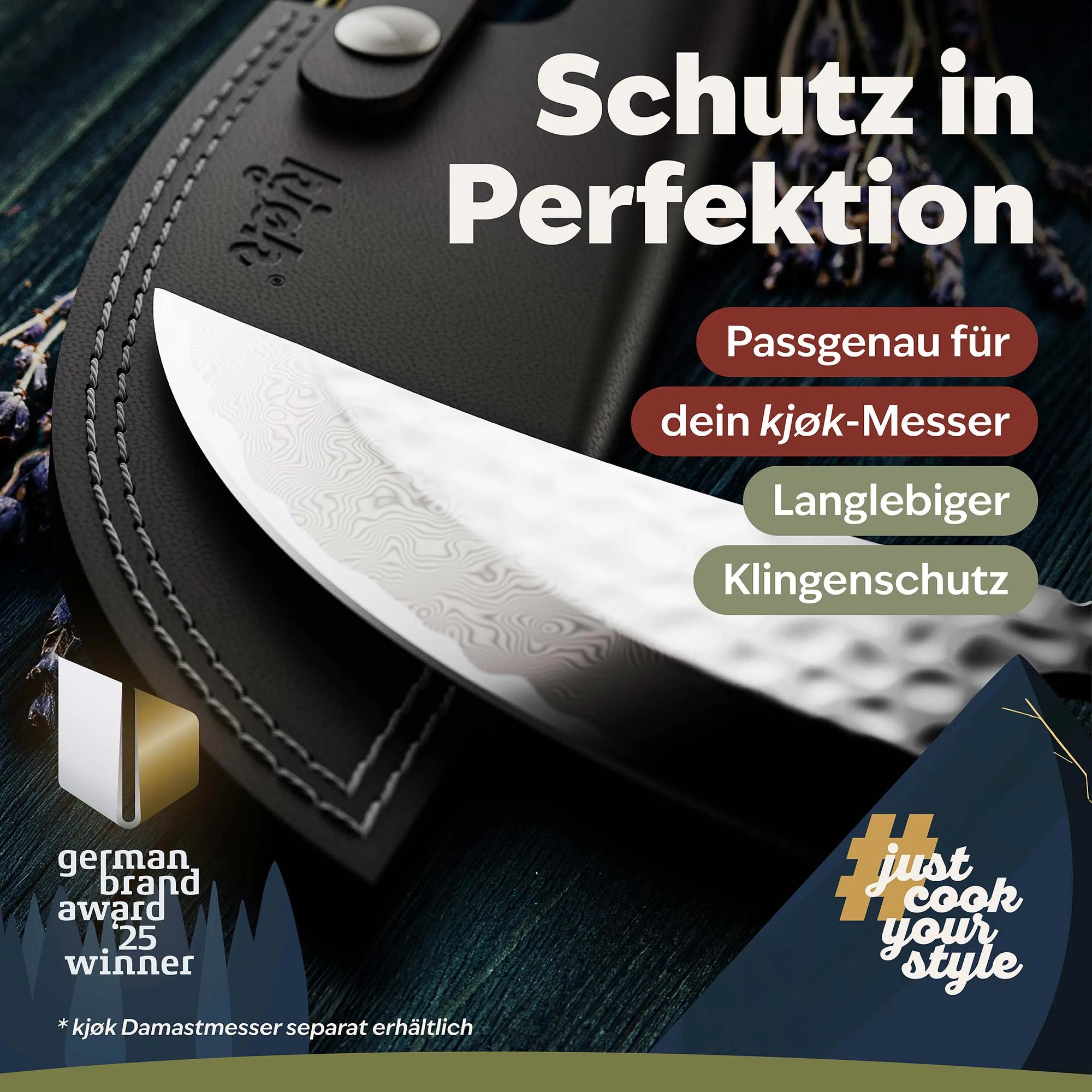 Rindsleder Messeretui schützt Klinge und Hände beim Transport