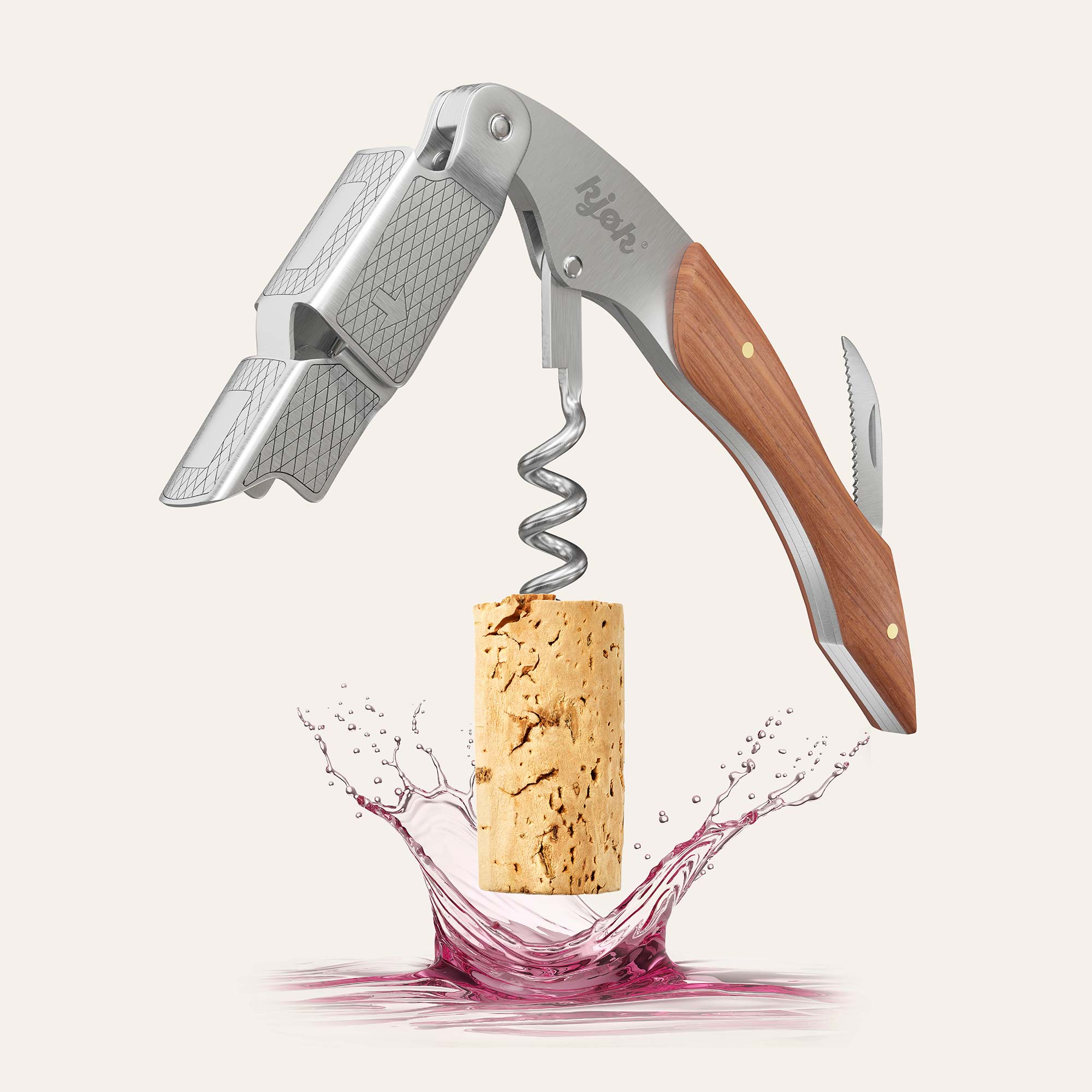 Kellnermesser mit Echtholzgriff und Korken