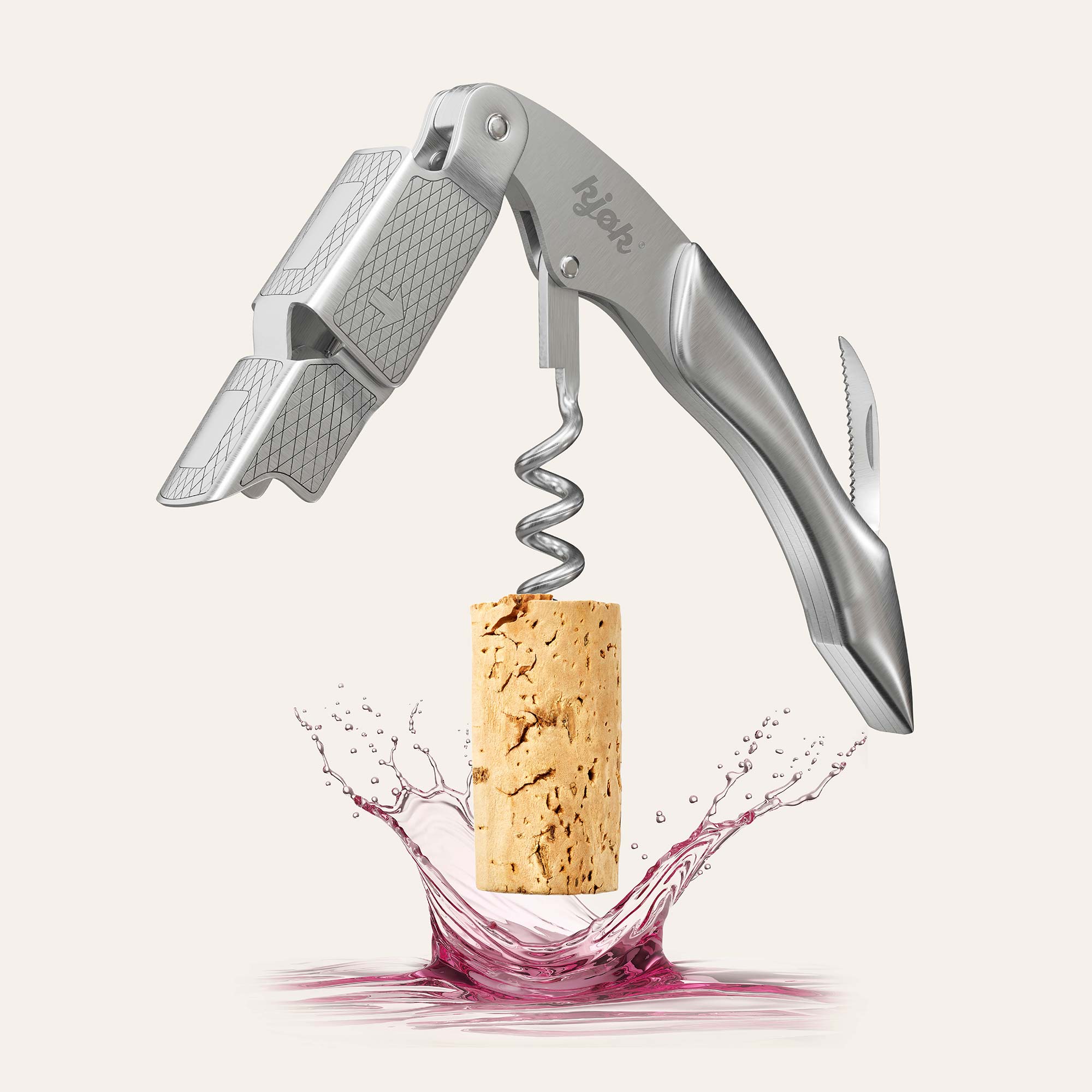 Kellnermesser aus Edelstahl mit Korken