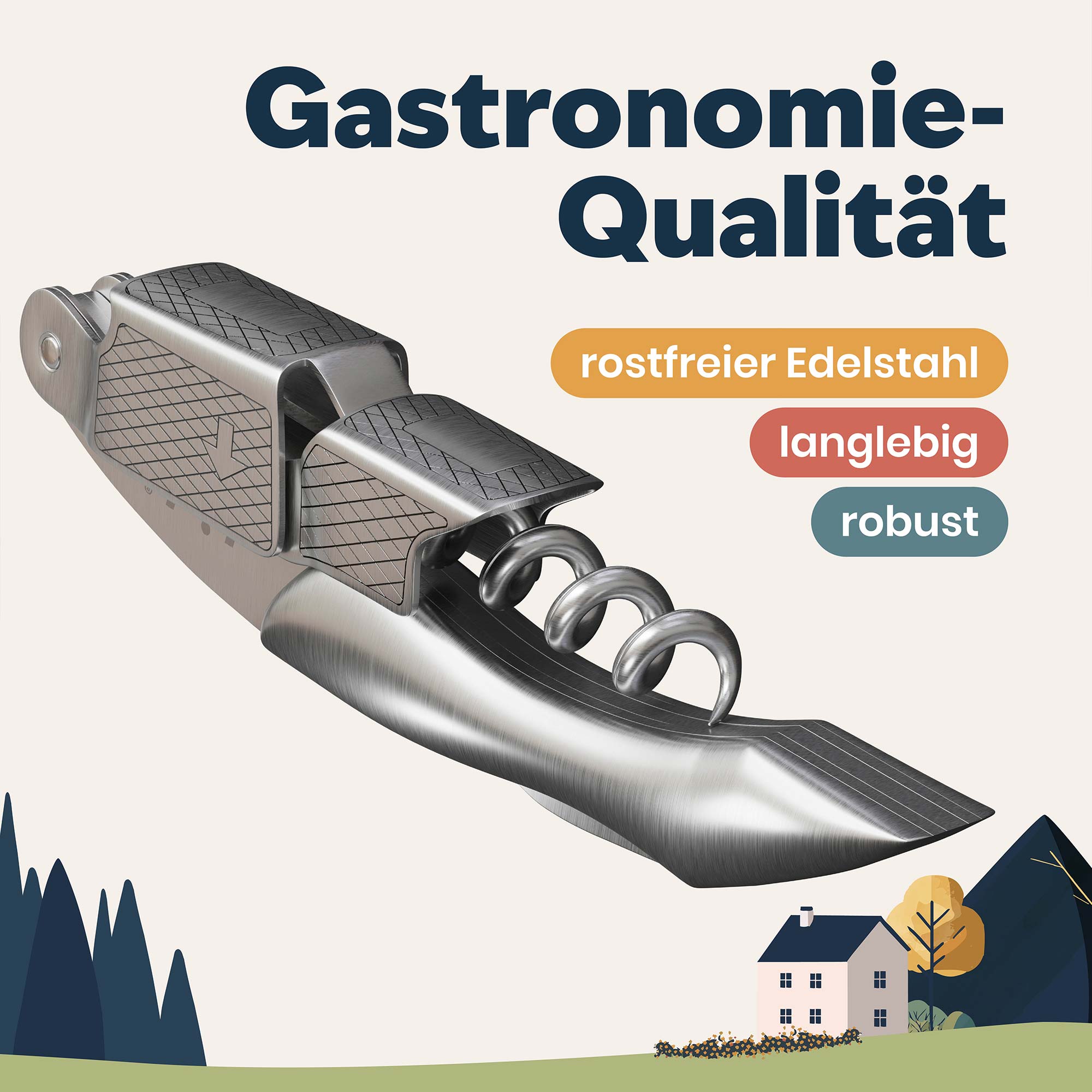 Kellnermesser aus rostfreiem Edelstahl