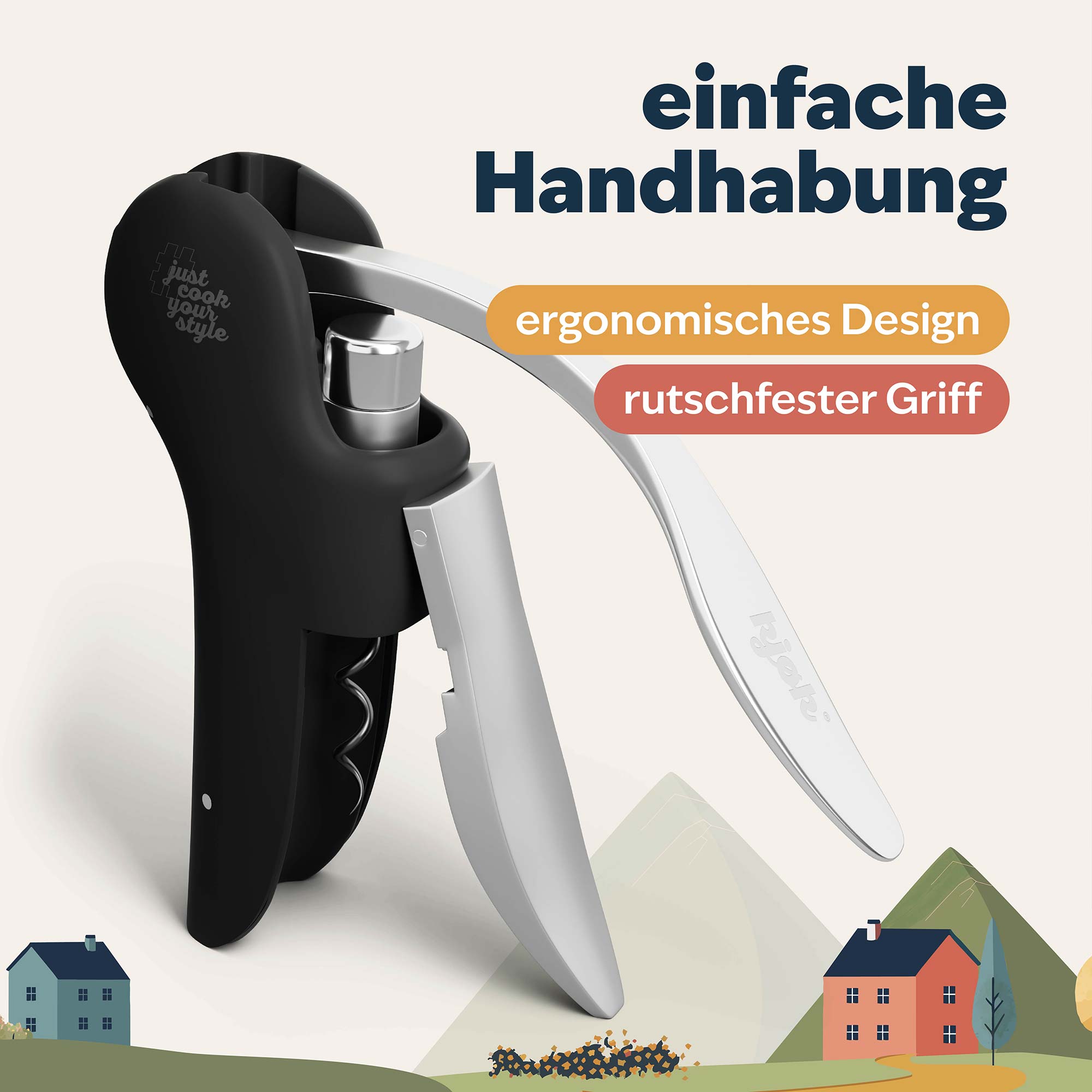 Premium Korkenzieher mit ergonomischem und rutschfesten Griff