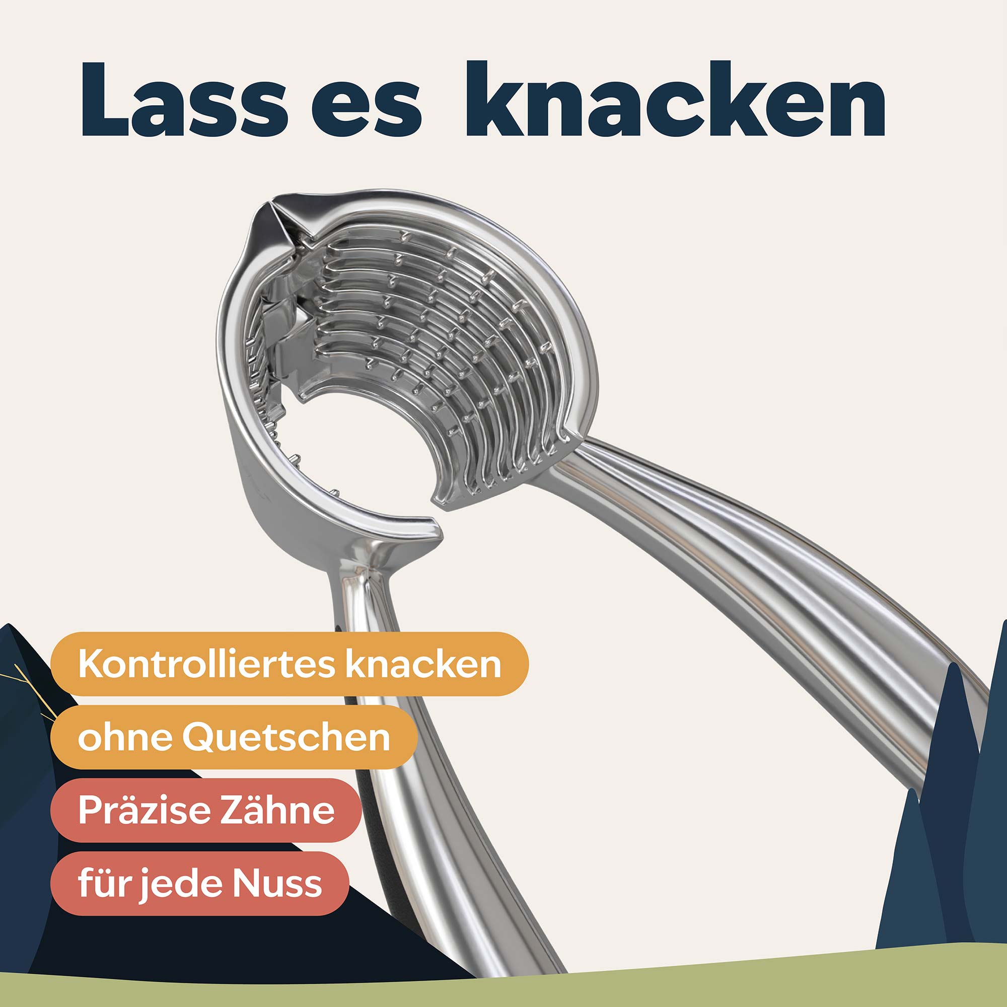 Detailbild Zähne des Nussknackers für verschiedene Nussarten