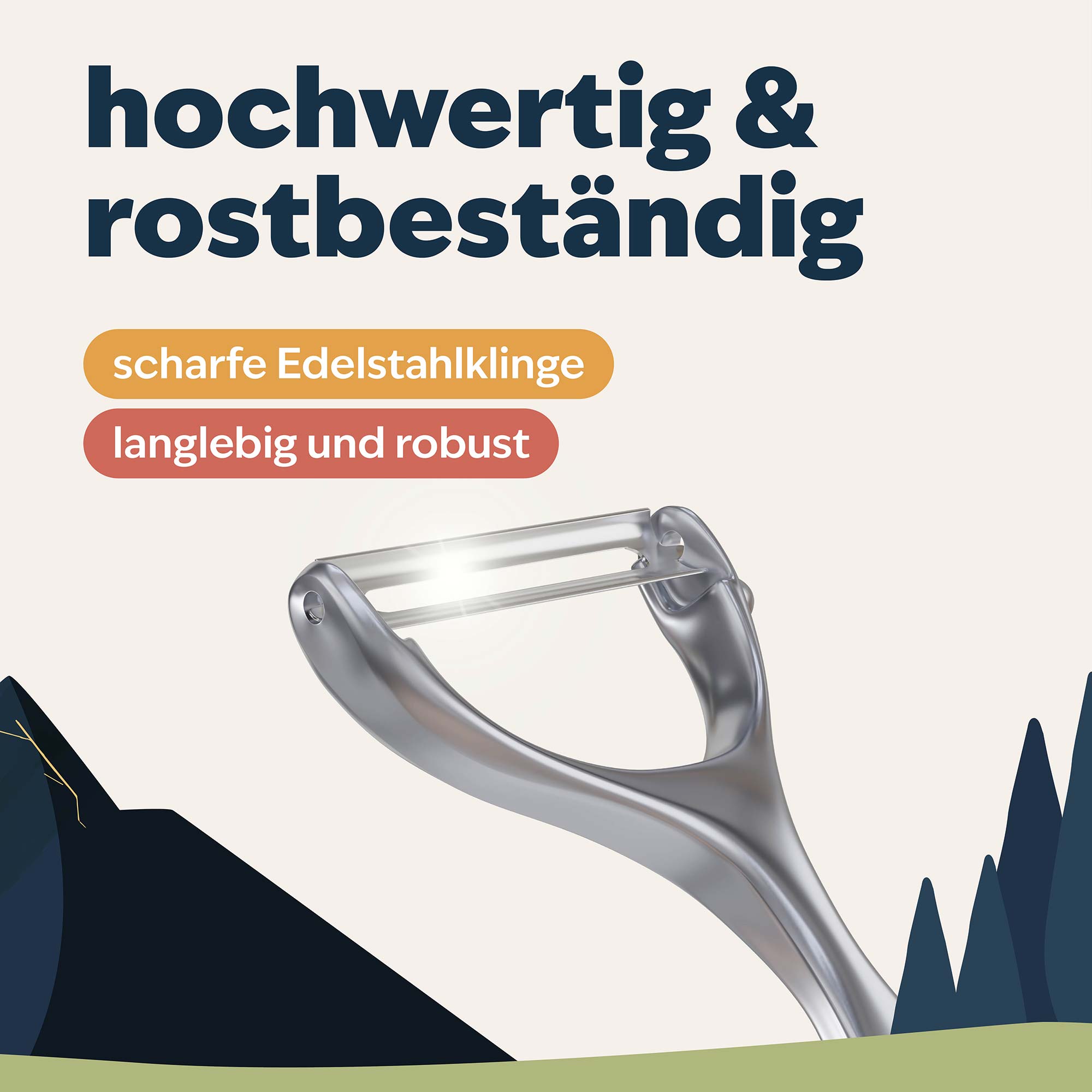 Sparschäler mit scharfer Edelstahlklinge, langlebig und robust