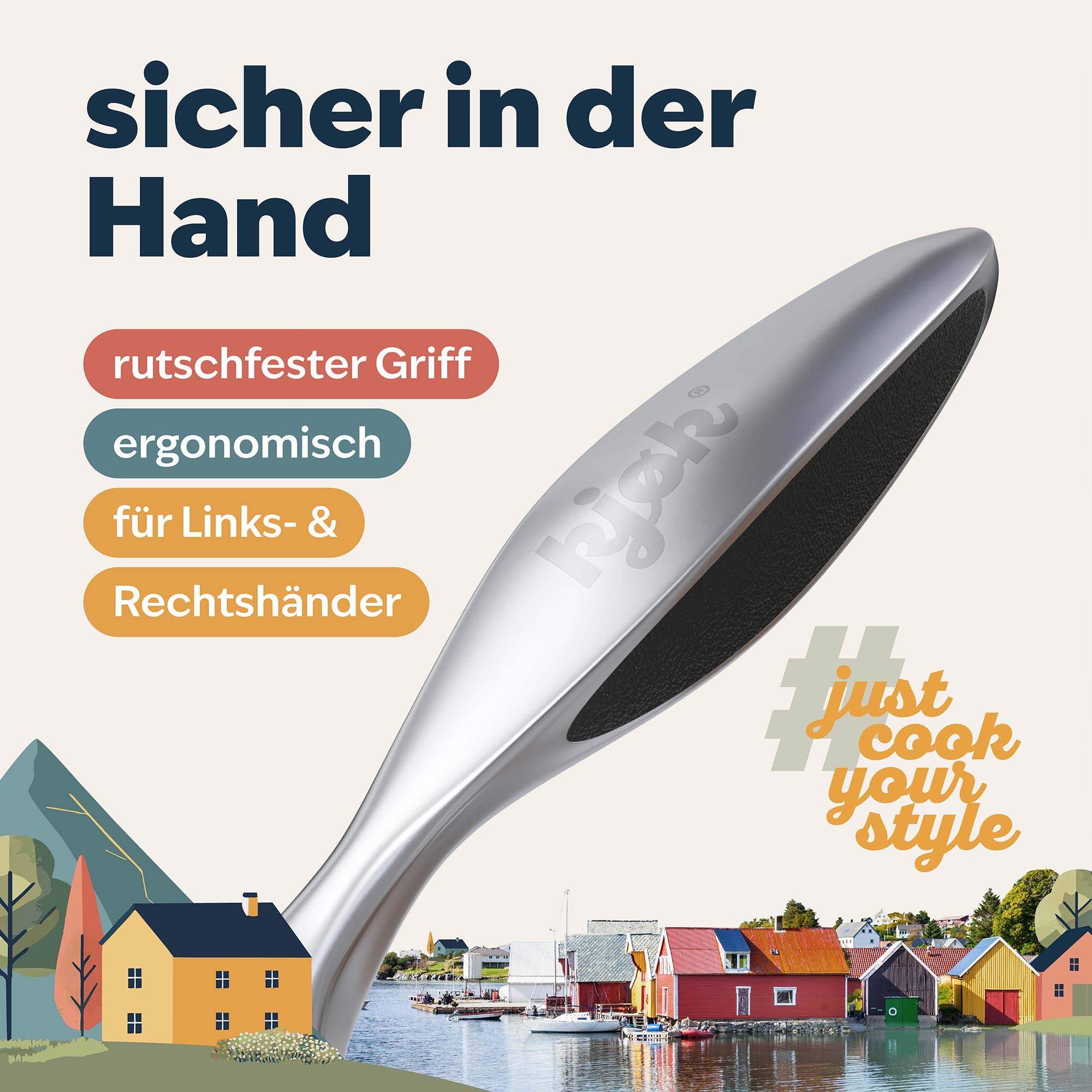 Sparschäler mit ergonomnischem Griff für Links- und Rechtshänder