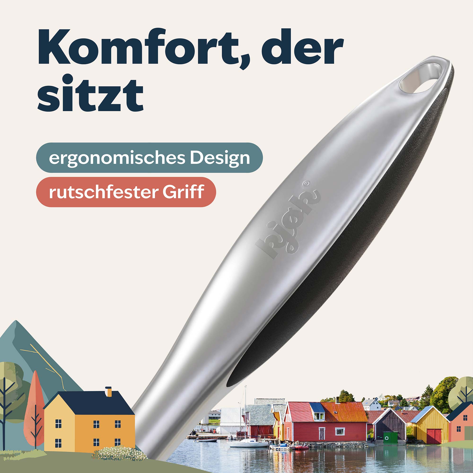 Nahaufnahme rutschfester Griff von kjøk