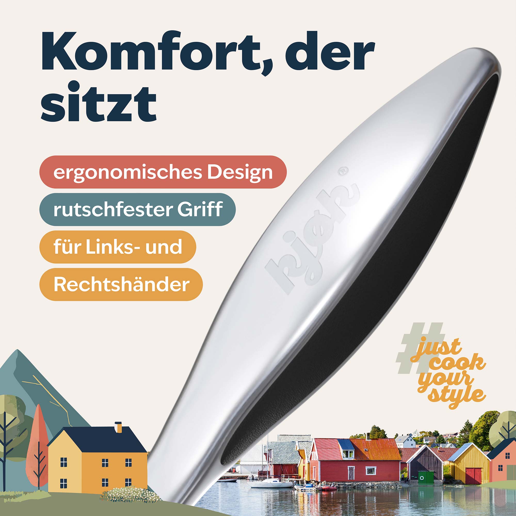 Nahaufnahme rutschfester Griff mit ergonomischem Design