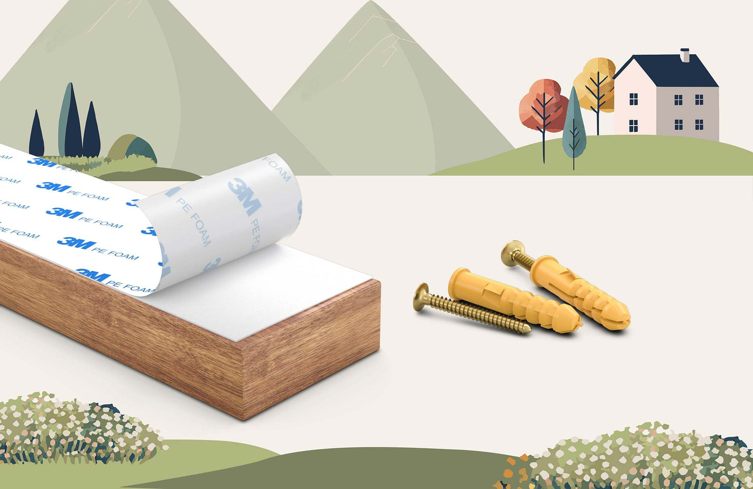 kjøk Magnetleiste mit 3M-Klebepad und Schraubenset – flexible Wandmontage für Messerleisten ohne Bohren oder mit Dübel