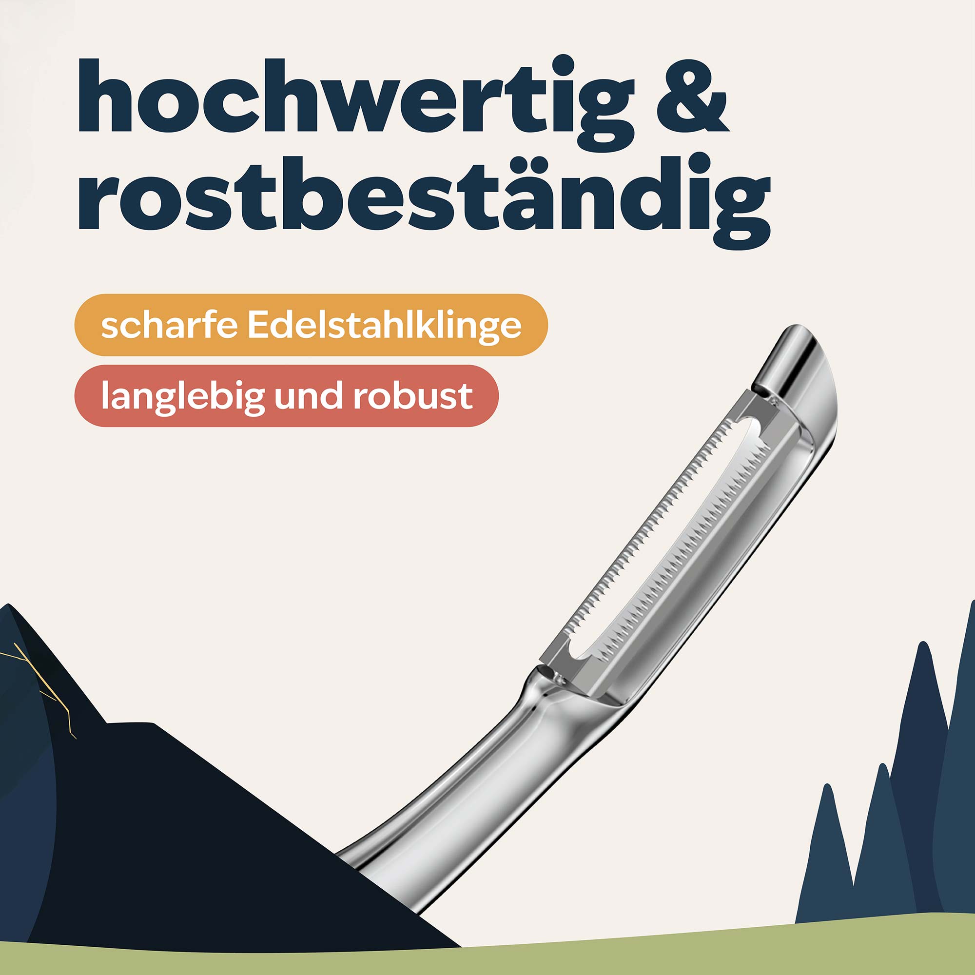 Scharfer Edelstahl-Sparschäler für Gemüse“