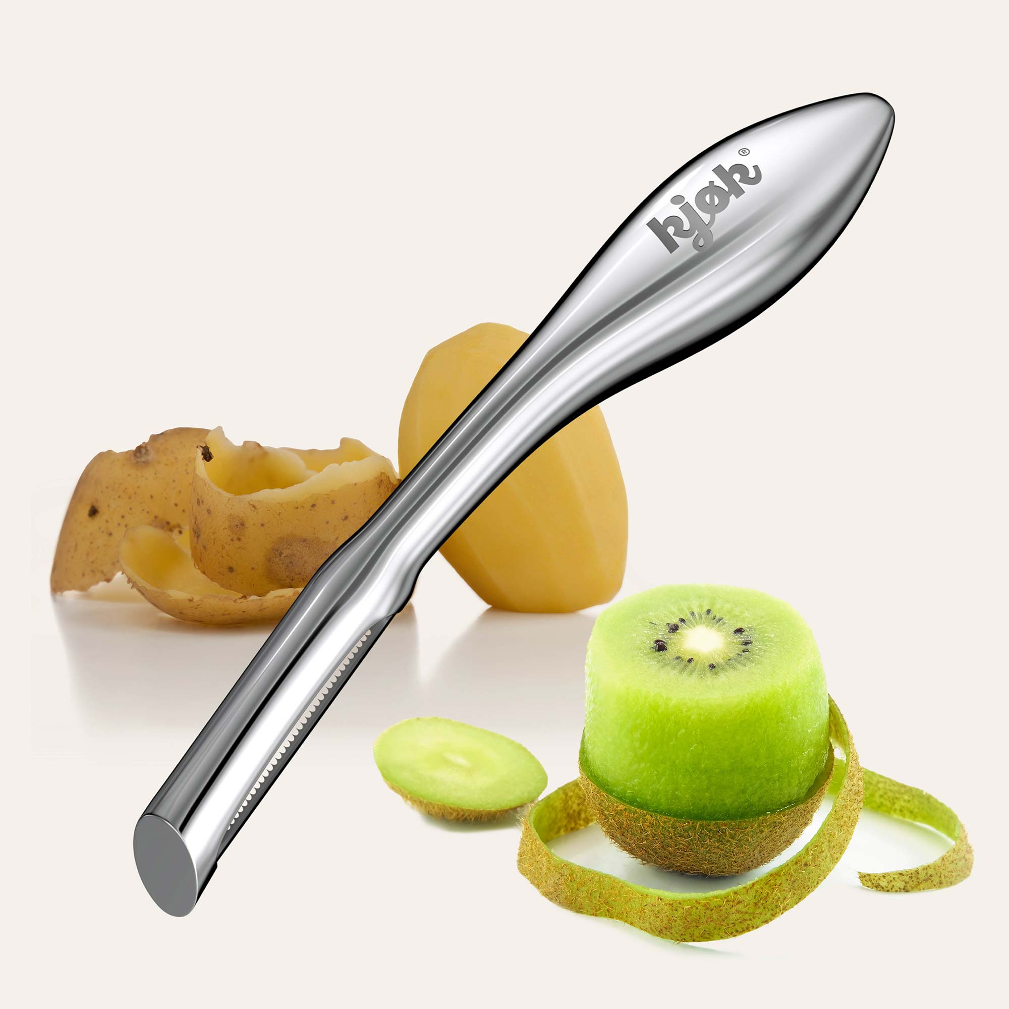 Premium Sparschäler von kjøk für Obst und Gemüse