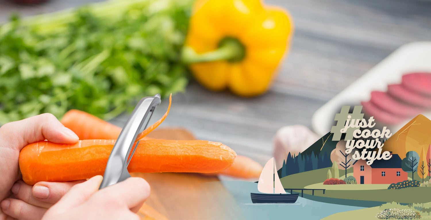 kjøk Gemüseschäler aus Edelstahl zum einfachen Schälen von Karotten und Gemüse