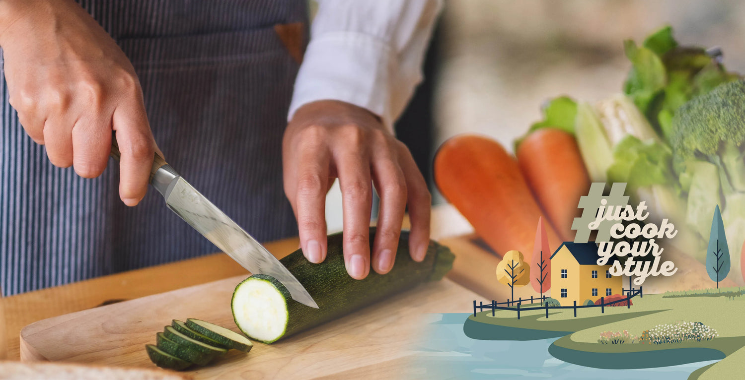 Gemüsemesser von kjøk schneidet Gurke