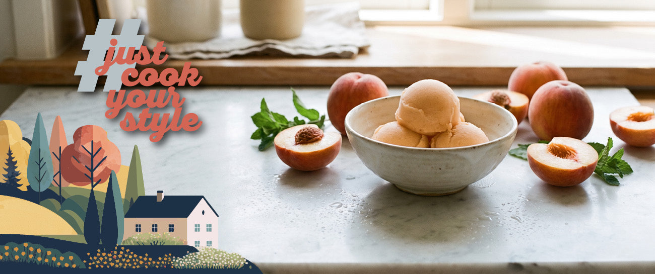 Pfirsich-Sorbet ohne Eismaschine