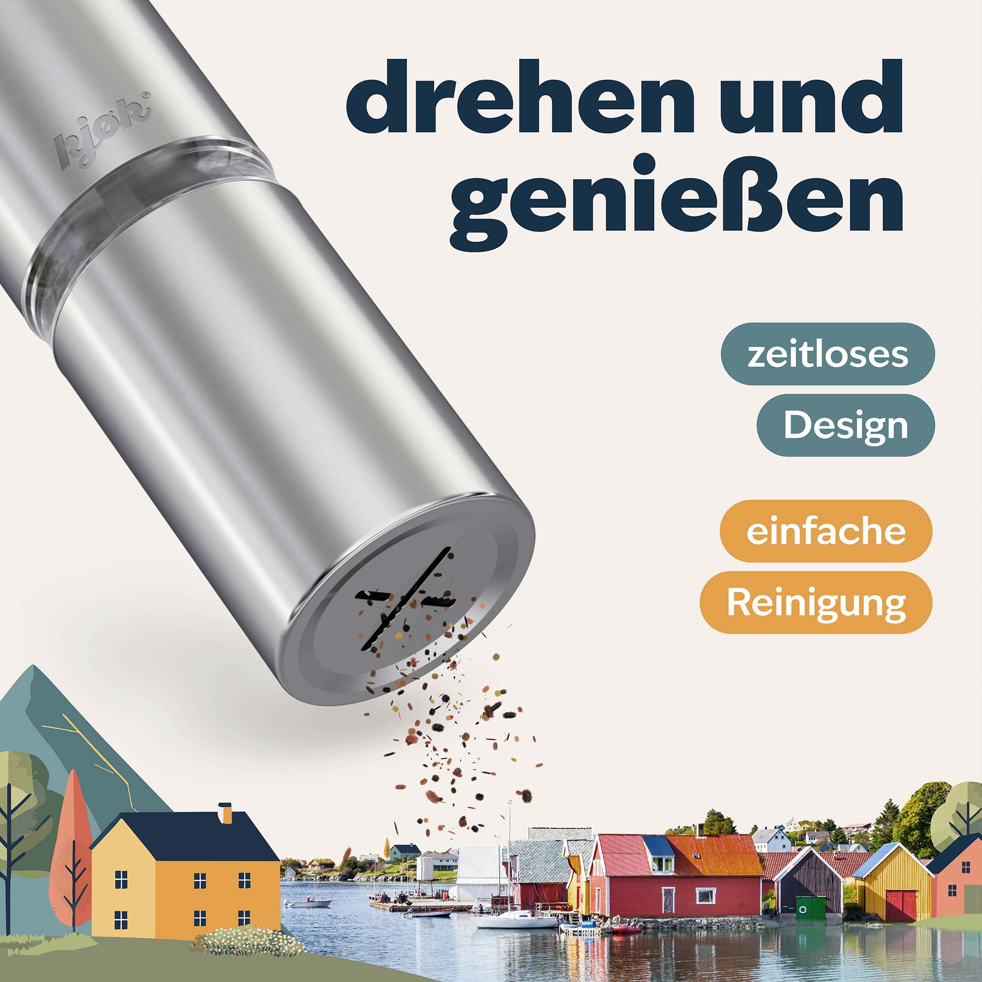 Die Muskatnussmühle ist einfach zu reinigen