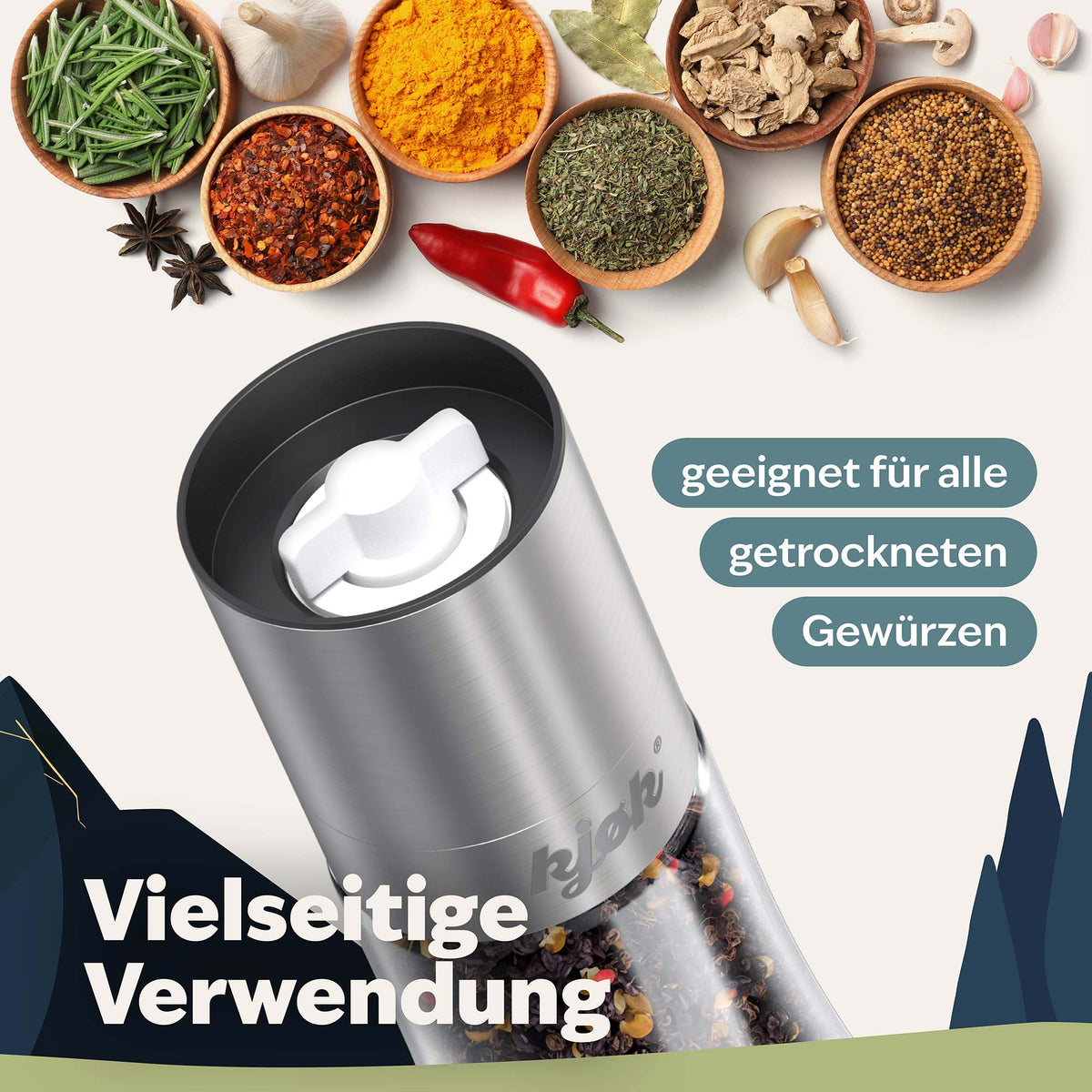 Salt and Pepper Mill with Ceramic Grinder