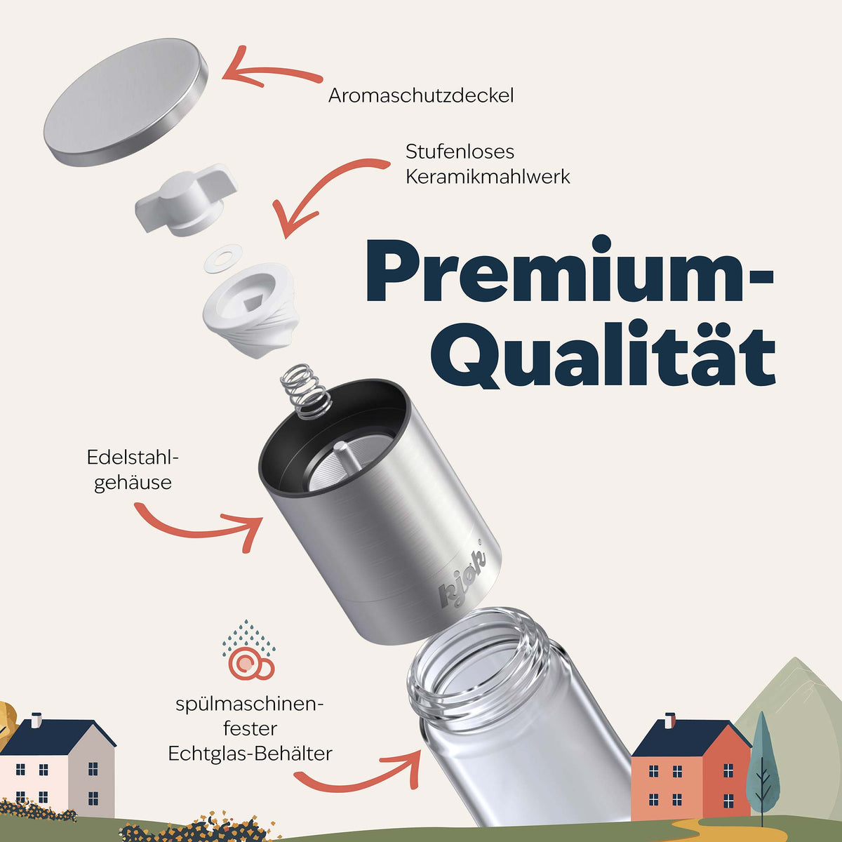 Salz- & Pfeffermühle mit Keramikmahlwerk | kjøk