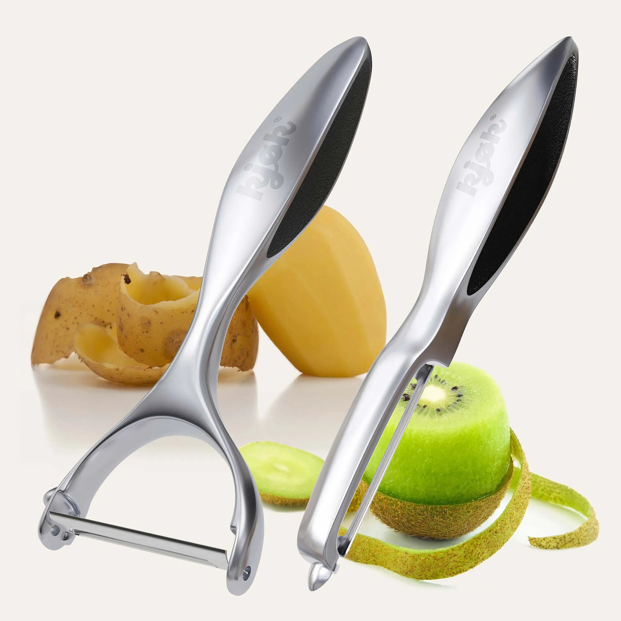 kjøk Sparschäler-Set  – zwei Edelstahl-Schäler im Set, hochwertig verpackt im nordischen Design