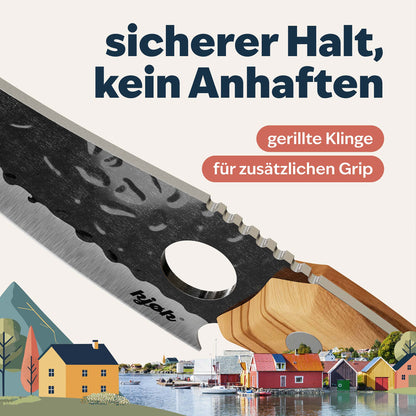 gerillte Klinge am Japanmesser von kjøk für zusätzlichen Grip