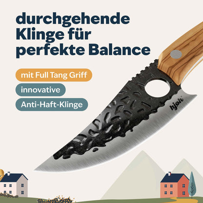 Japanmesser mit Full Tang Griff und Anti-Haft-Klinge