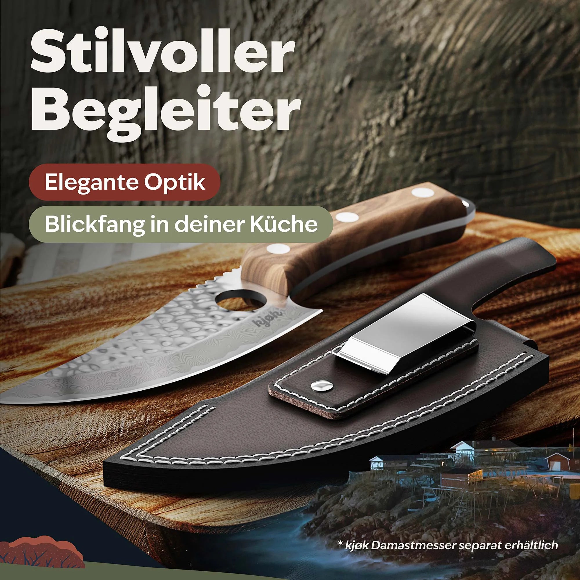 Edelstahl Gürtelclip am Messer Lederetui für sicheren Halt beim Outdoor-Einsatz