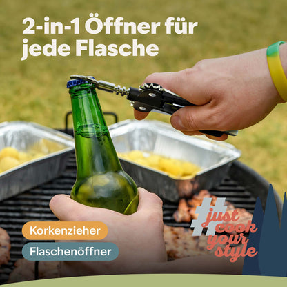 Flügel Korkenzieher auch zum Öffnen von Bierflaschen