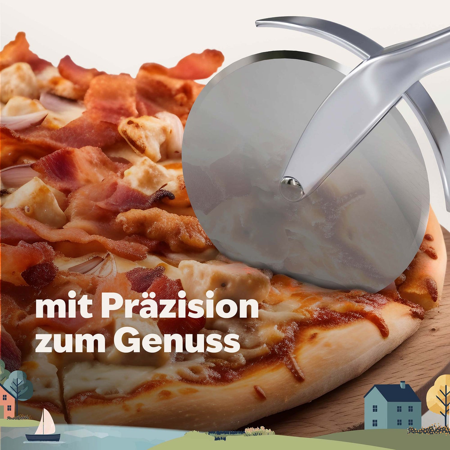 Präzises schneiden mit dem Pizzaschneider