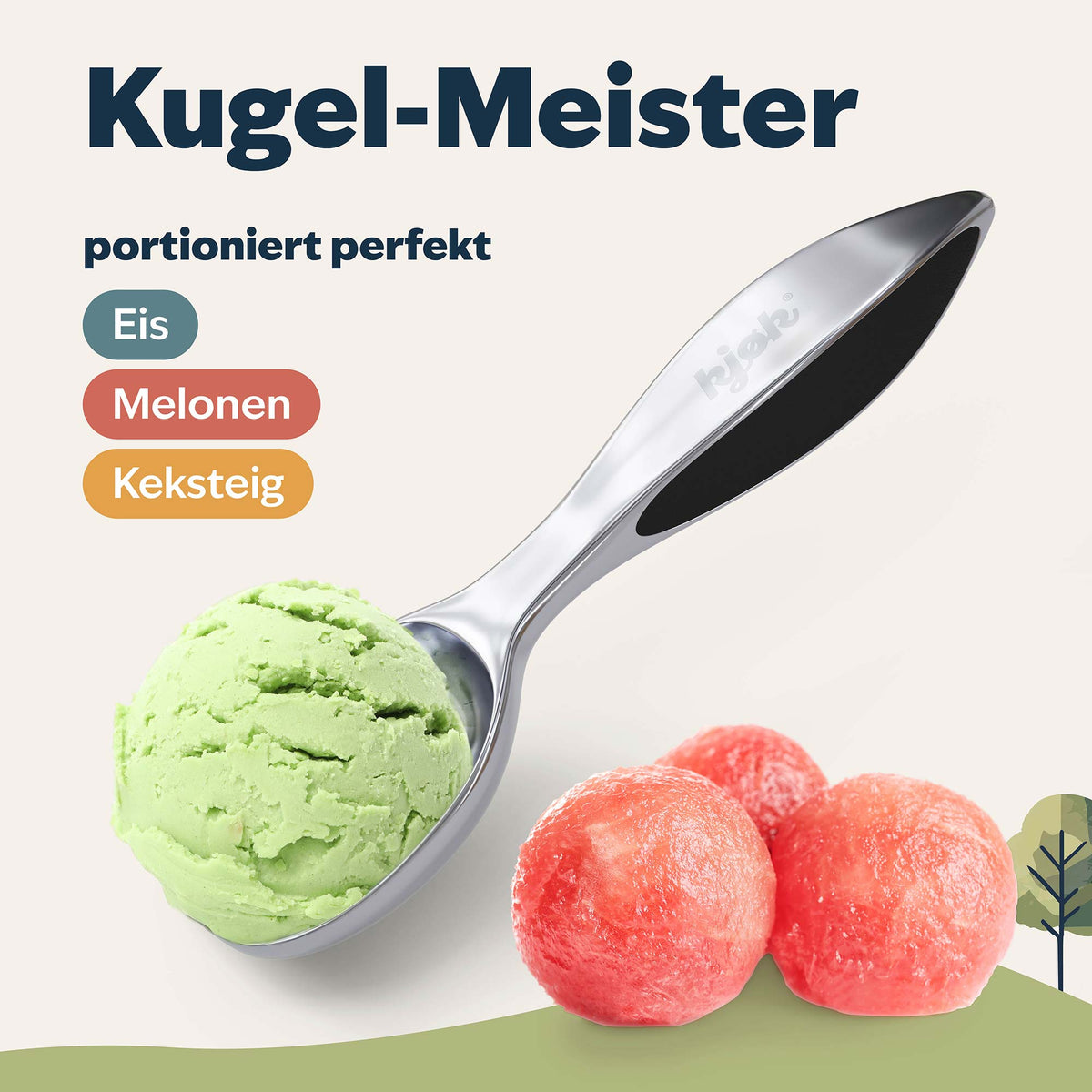 Eisportionierer für perfekte Eiskugeln