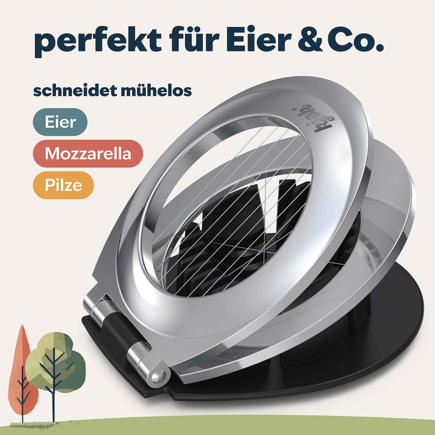 Eierschneider für Eier, Mozzarella und Pilze