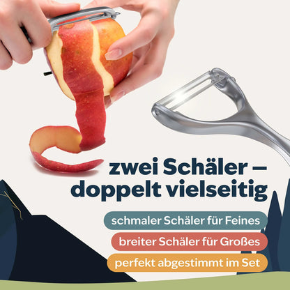 kjøk Sparschäler-Set mit breitem und schmalem Schäler – ideal für feine Arbeiten und große Flächen