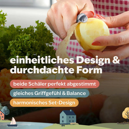 Einheitliches Design der beiden kjøk Schäler – minimalistisches skandinavisches Küchendesign mit funktionaler Form