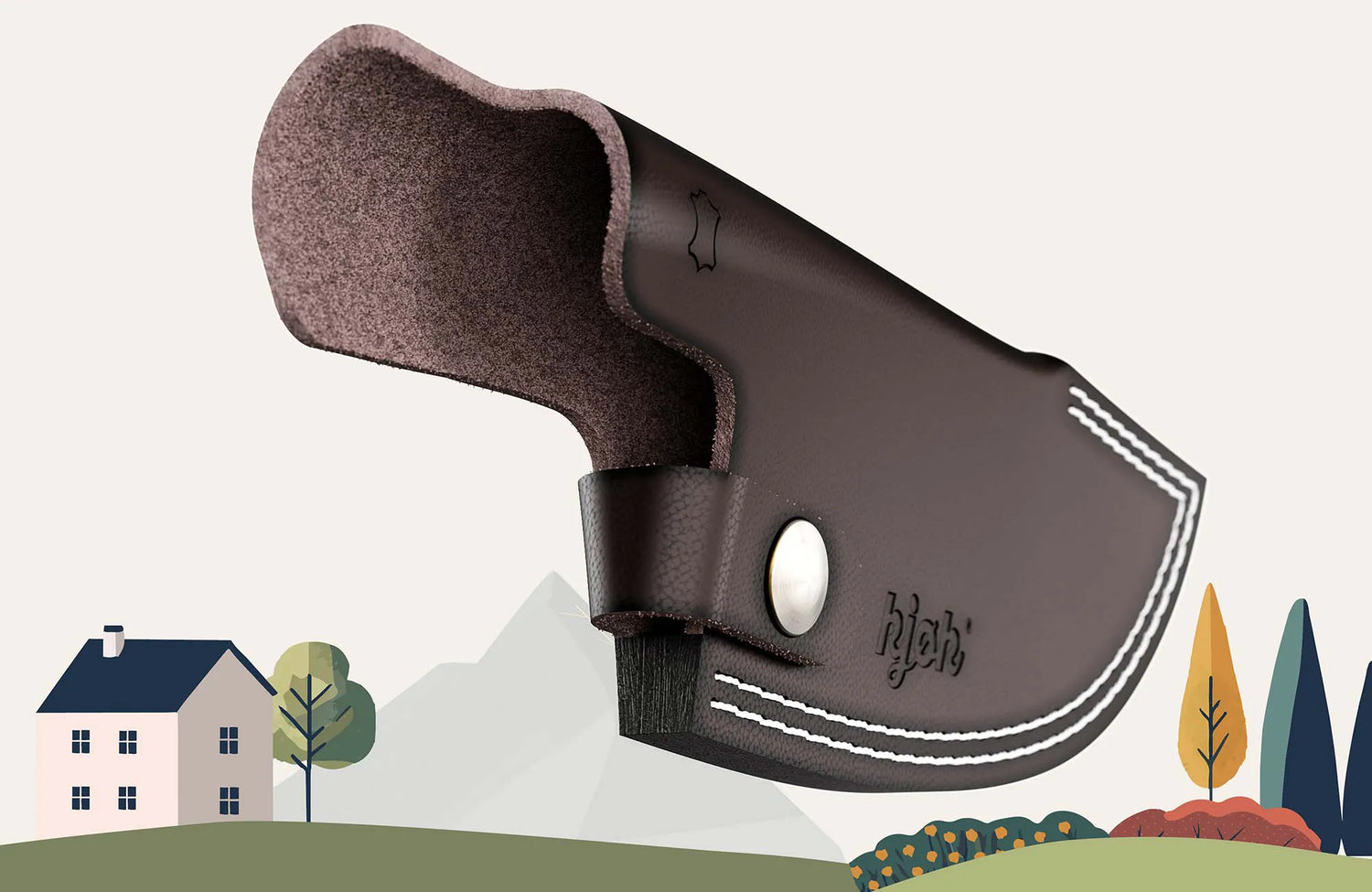 Messer Lederetui als funktionales Zubehör für Outdoor-Küche